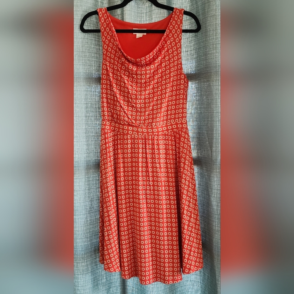 Anthropologie Maeve Dress Womens SP Brianne Daisy Orange Floral Sleeveless